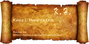 Keszi Henrietta névjegykártya